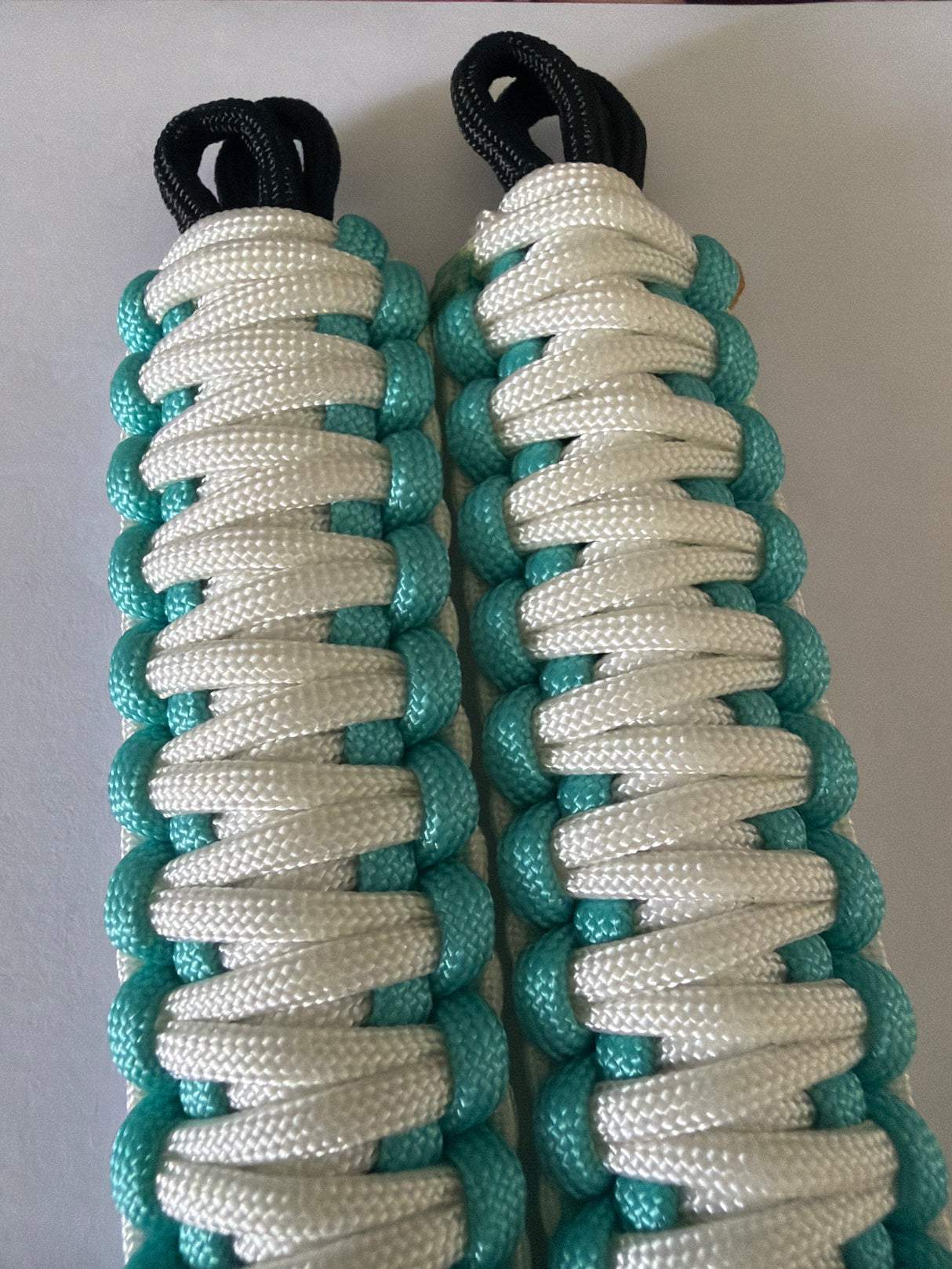 Sale set of 2 white and seafoam Krawlergrips 21cm