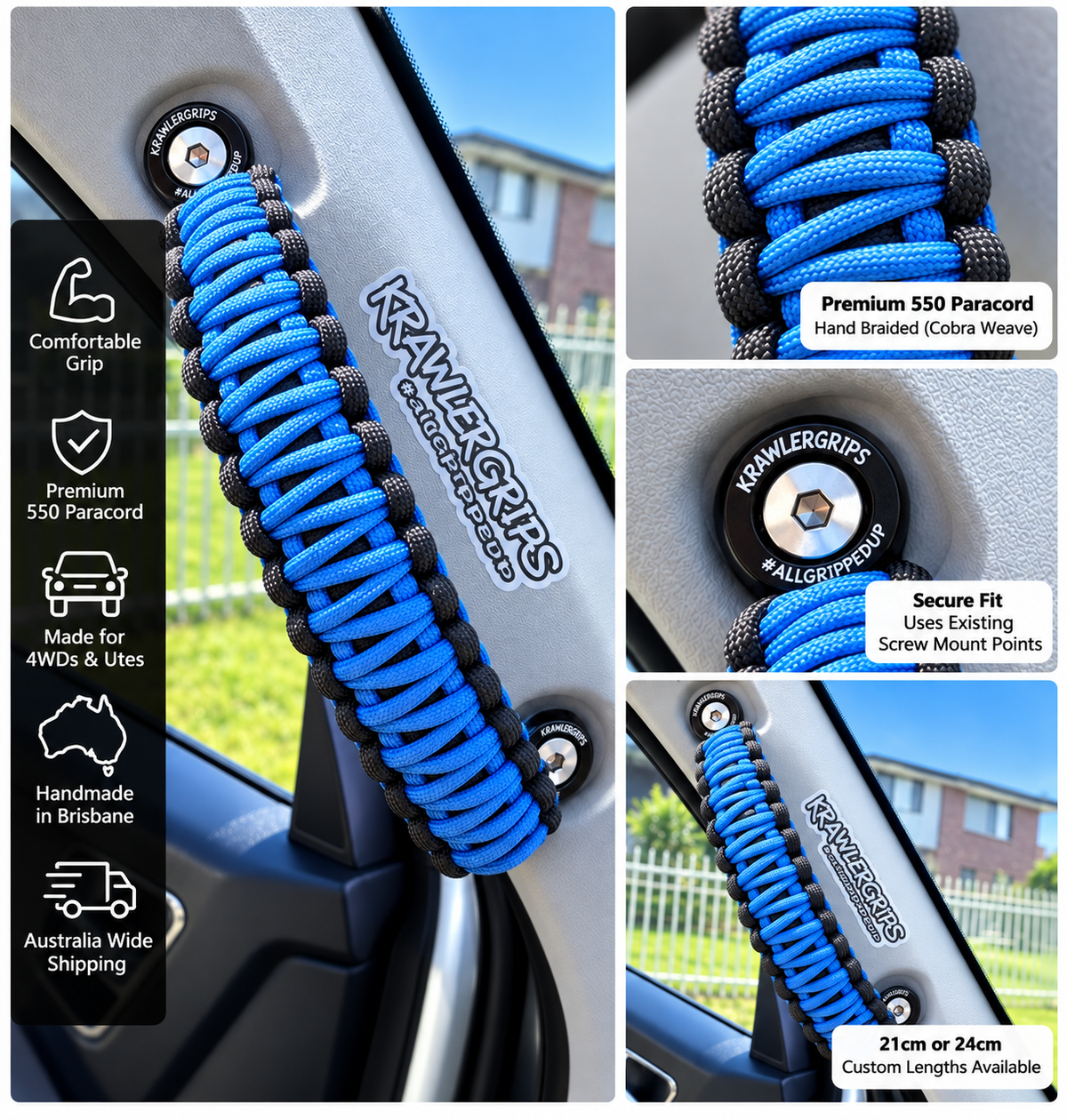 Royal Blue Paracord Handle 4x4