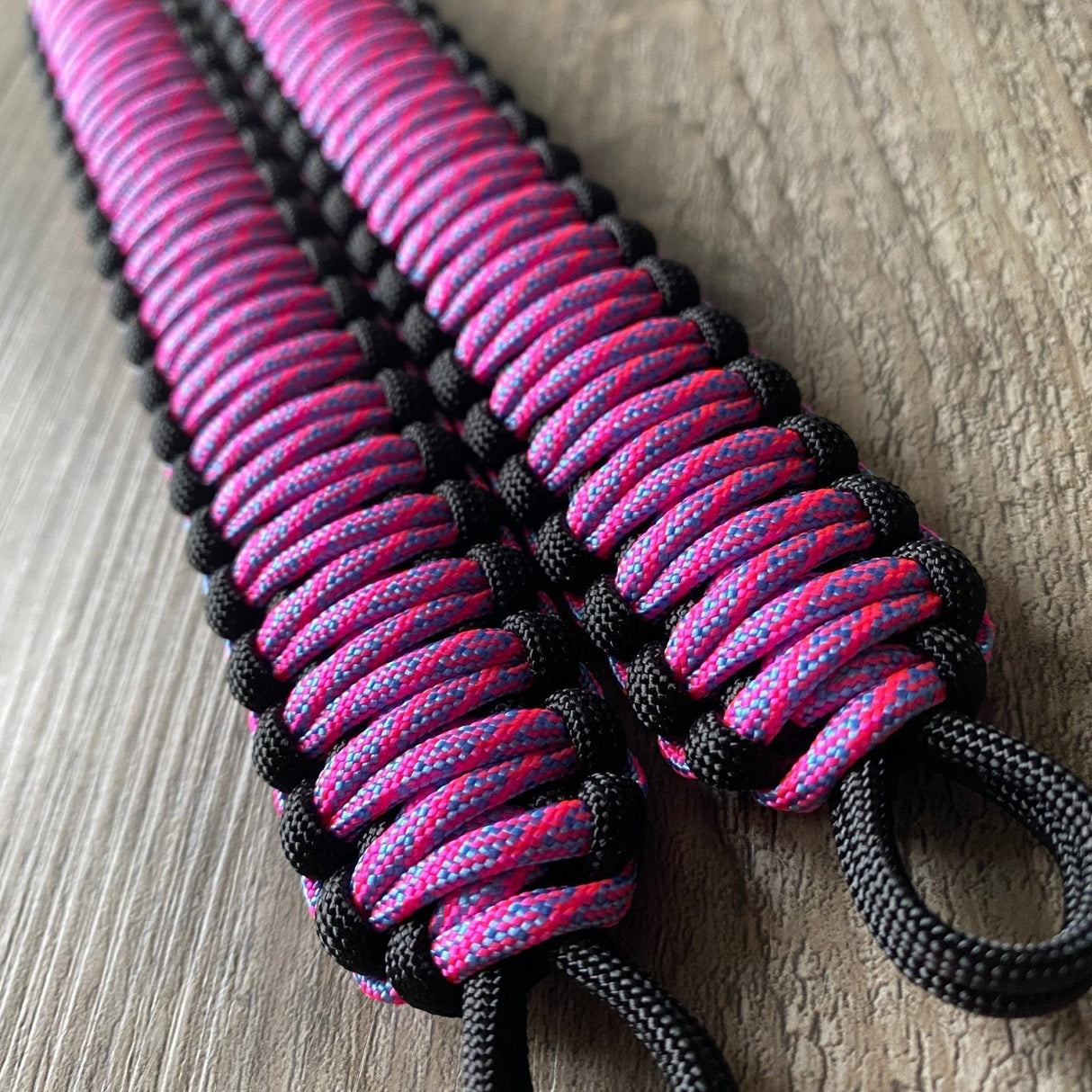Krawler Grips Helix Baby Blue Neon Pink Paracord - Krawlergrips