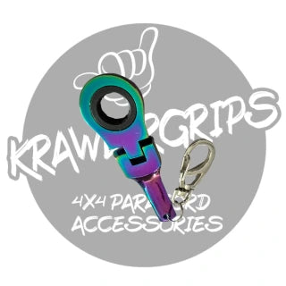 10mm Neo chrome | Rainbow spanner key ring | Krawlergrips