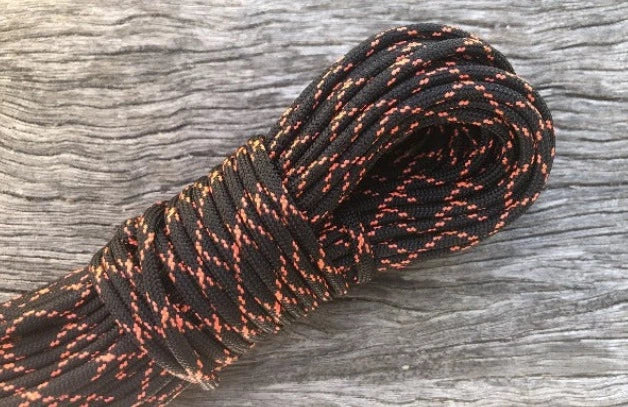 Black neon orange paracord - krawlergrips