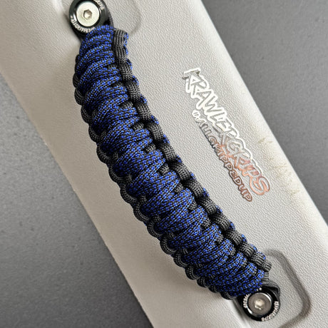 electric blue diamonds paracord grab handle
