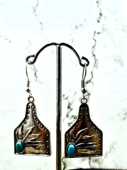 Sunflower Cattle Tag Earring - krawlergrips