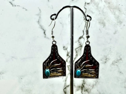 Sunflower Cattle Tag Earring - krawlergrips