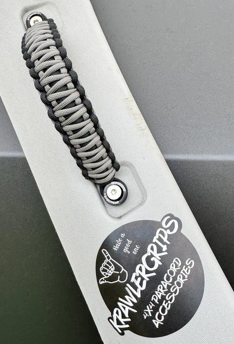 Charcoal grey grab handles krawlergrips paracord