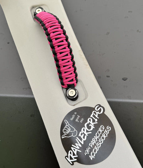 Fuchsia Paracord car handle | Krawlergrips