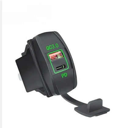Type C + USB Charger carling Switch Size - 4x4 Boat Caravan Marine