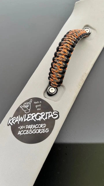 Krawlergrips Orange Grey Paracord Grab handle