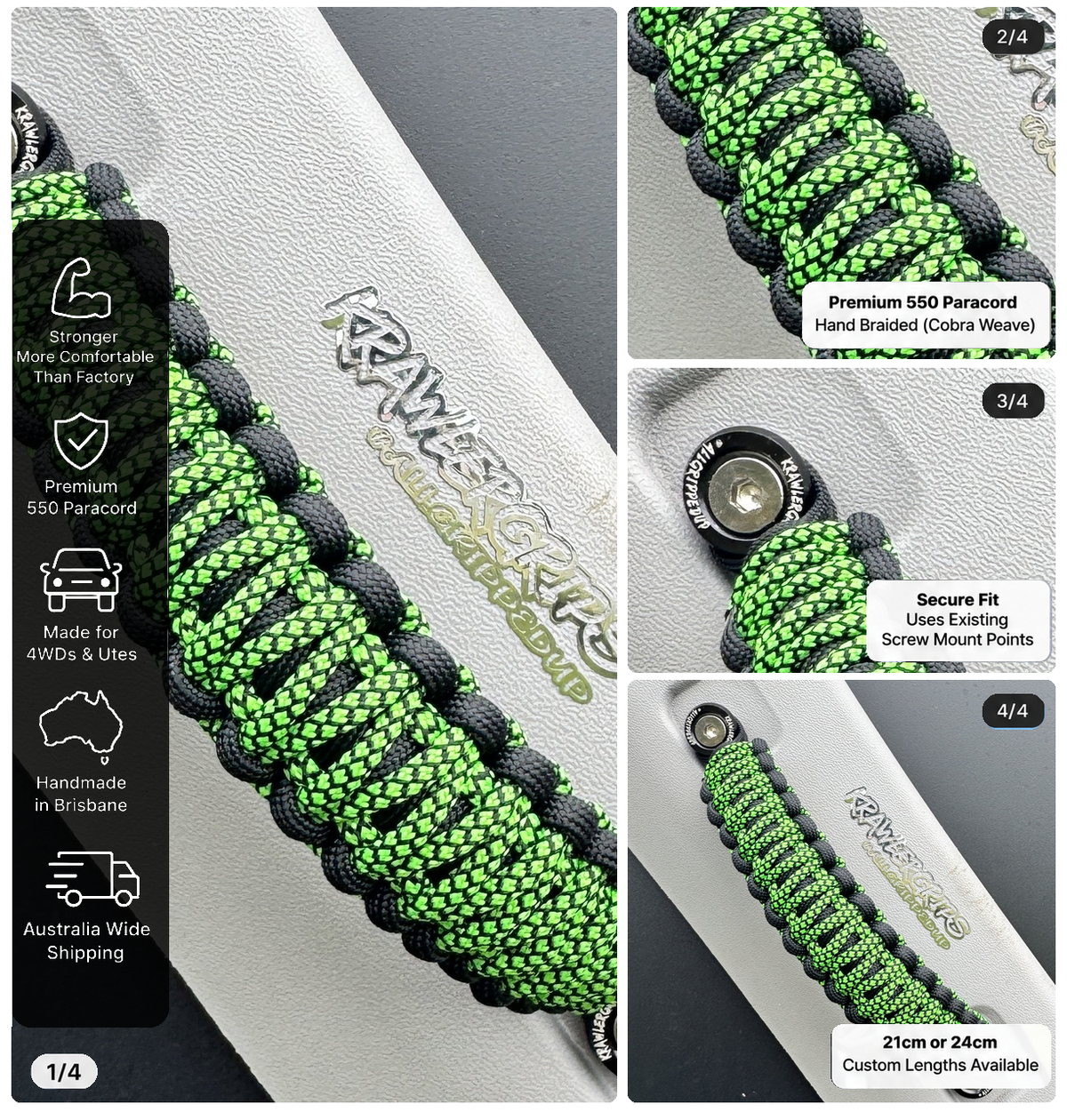 Neon Green Diamonds Grab Handle Ford Everest — original product photos