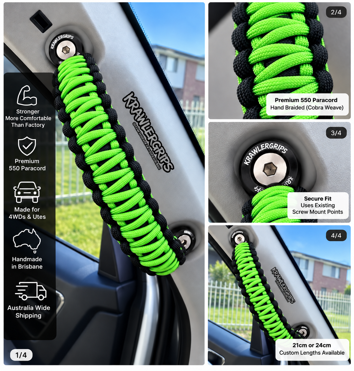 Neon Green Grab Handle Isuzu MU-X