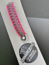 Krawlergrips Neon Pink Charcoal Grey Paracord Grab Handle