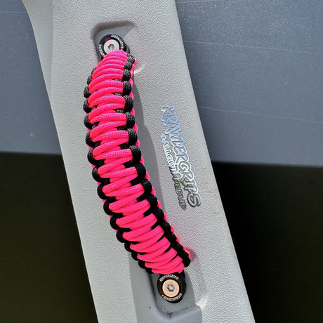 Neon Pink passenger 4x4 paracord handle Krawlergrips