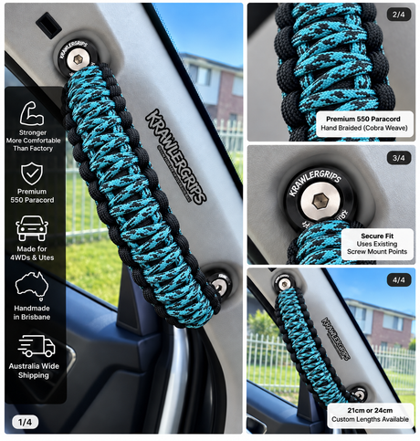 Neon Turquoise Camo Grab Handle Nissan Navara