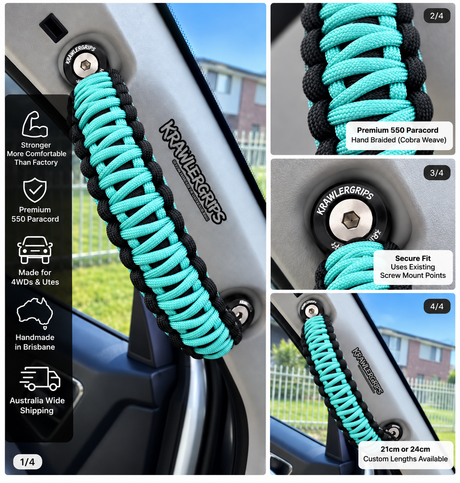 Neon Turquoise Grab Handle Jeep Wrangler
