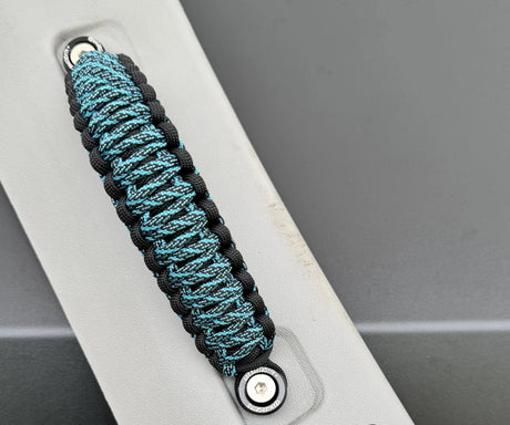 Krawlergrips Neon Turquoise Helix Paracord grips car handle