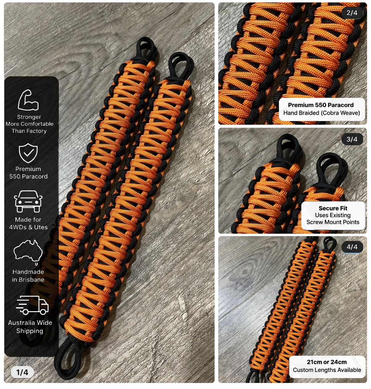 Orange grab handles — original product photo and detail crops
