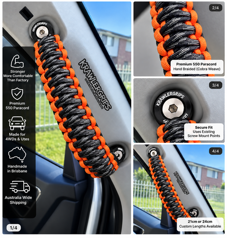 Orange Touch of Grey Grab Handle Ford Everest