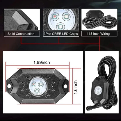 RGB Rock Lights 4 Pack