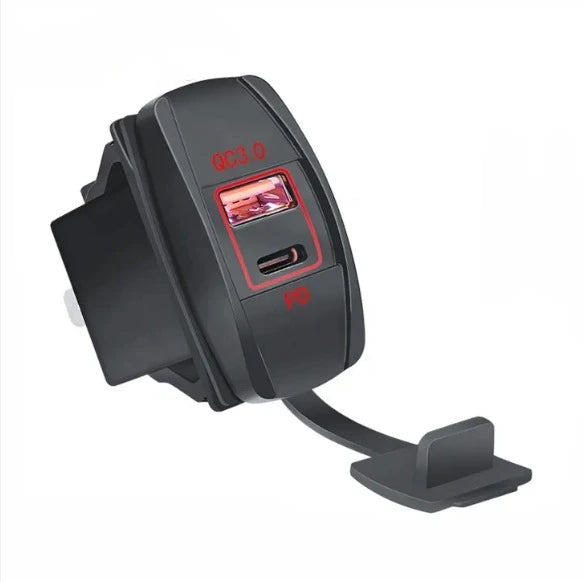 Type C + USB Charger carling Switch Size - 4x4 Boat Caravan Marine