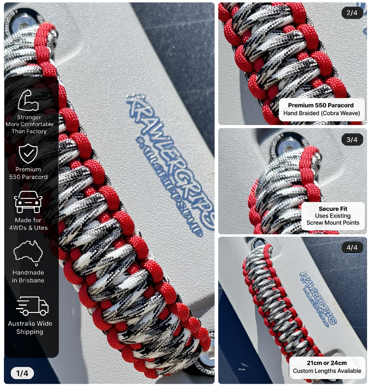 Red Urban Camo Grab Handle Toyota Prado — original product photos