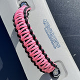 Rose pink Paracord car handles | krawlergrips