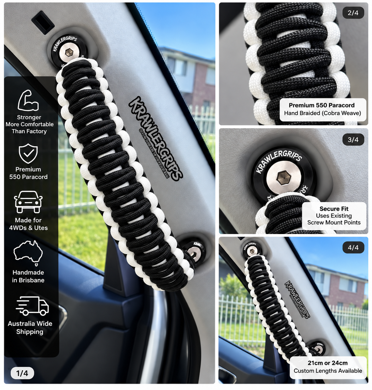 White and Black Grab Handle Isuzu D-MAX