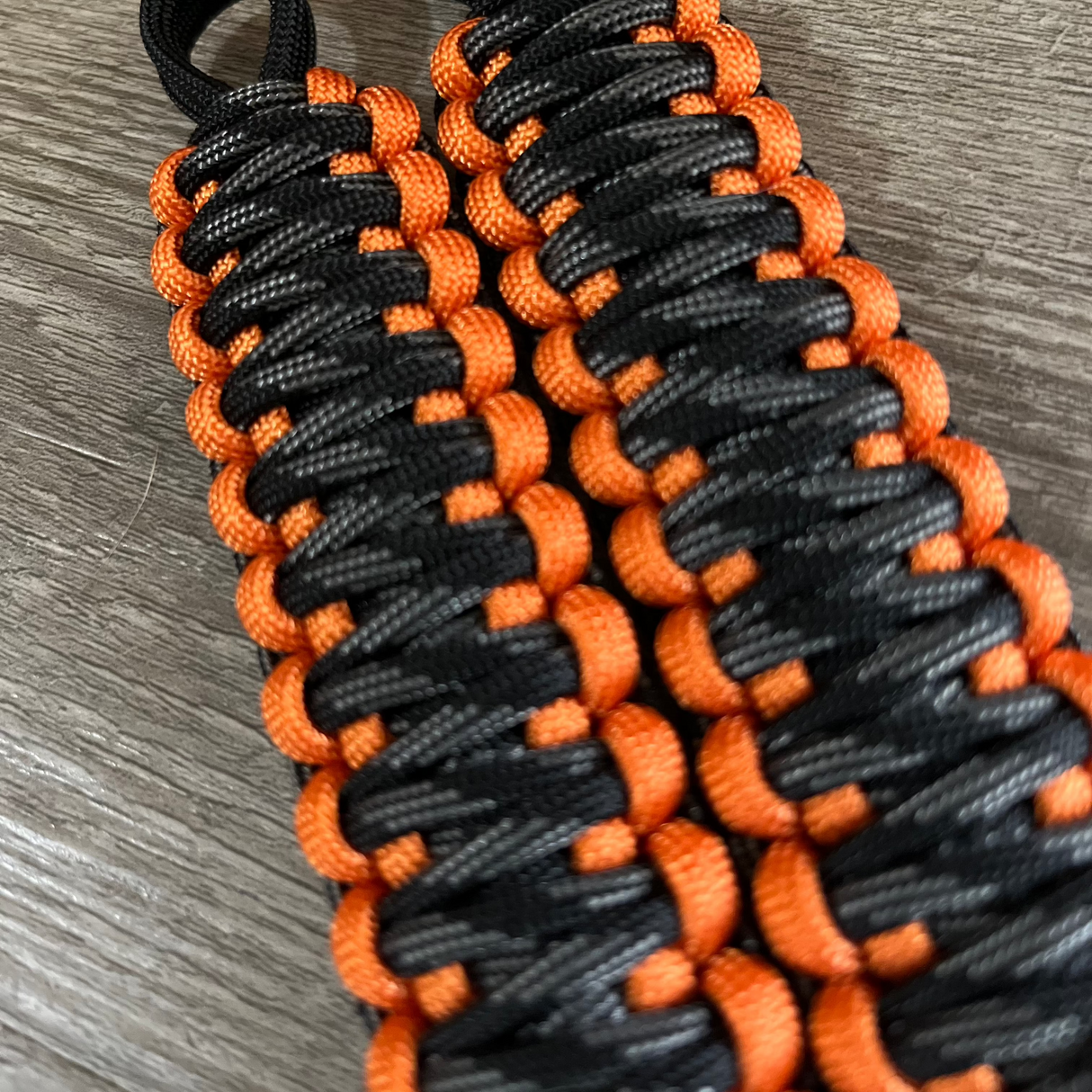 Krawler Grips Orange Touch of Grey Paracord grab handle.