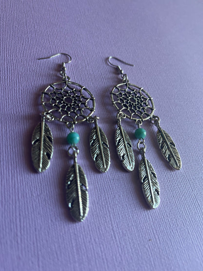Kris Dream Catcher Earring Drop Feathers