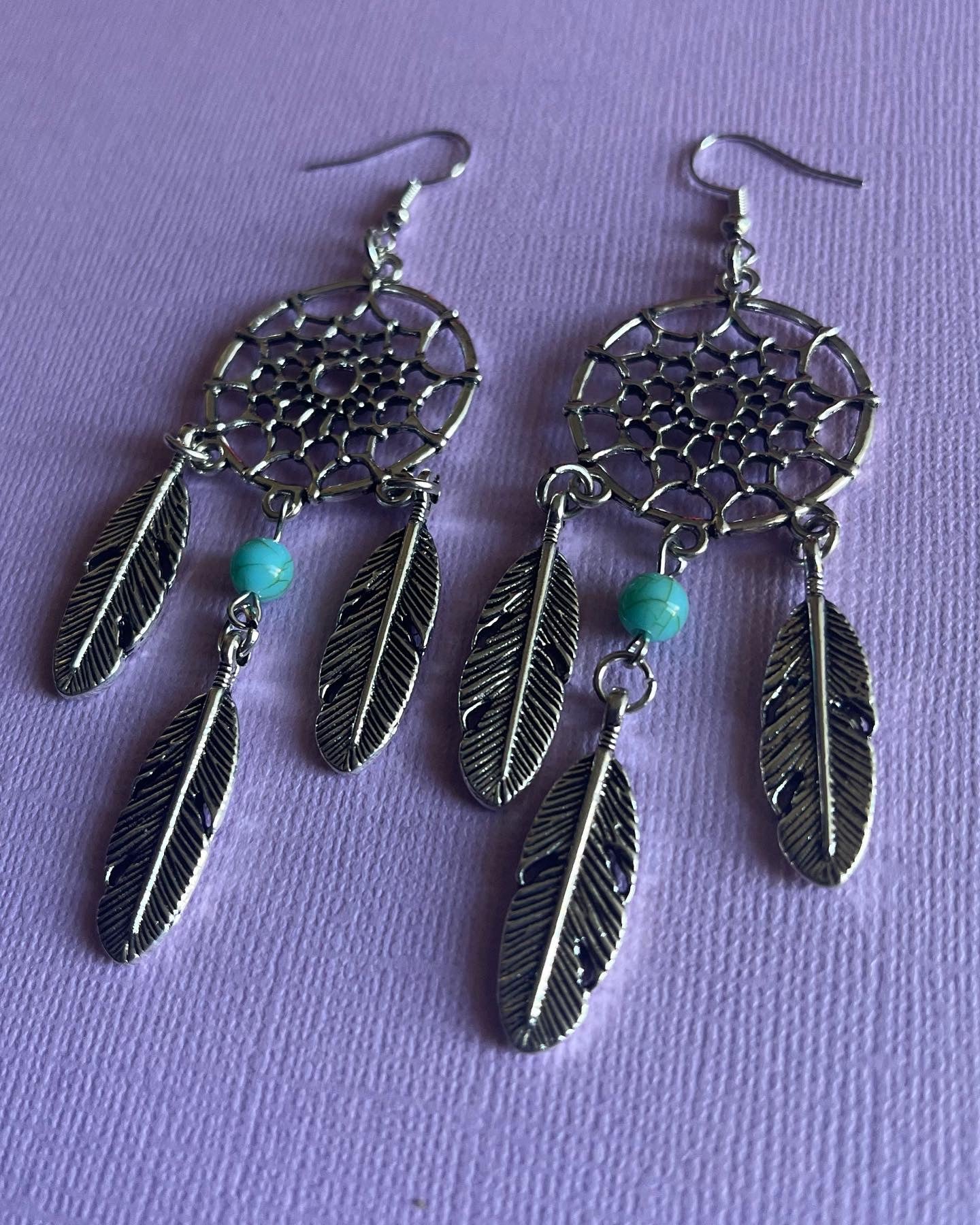 Kris Dream Catcher Earring Drop Feathers - Krawlergrips