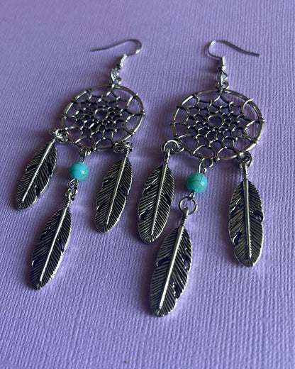 Kris Dream Catcher Earring Drop Feathers - Krawlergrips